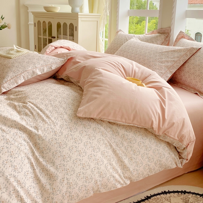 星期三家纺 2025新款10月新款铂金全棉纯棉13372四件套 花溪