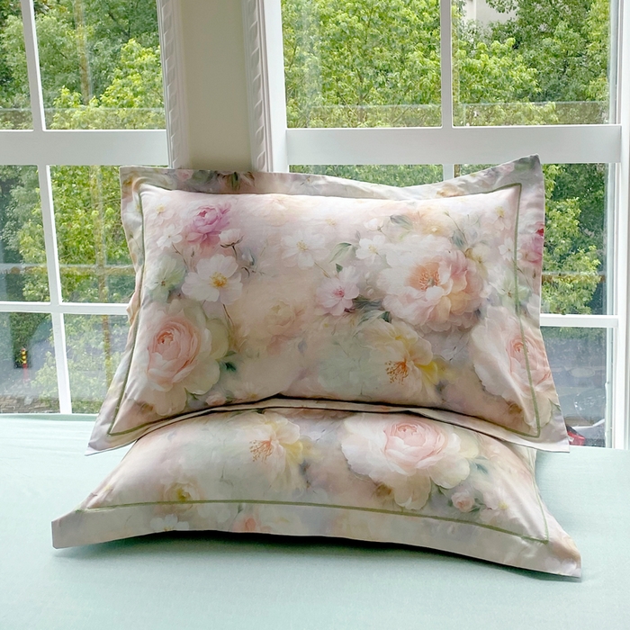 91家纺网 家纺一手货源 找家纺 星期三家纺 2025新款10月新款铂金全棉纯棉13372四件套 江山如画-绿