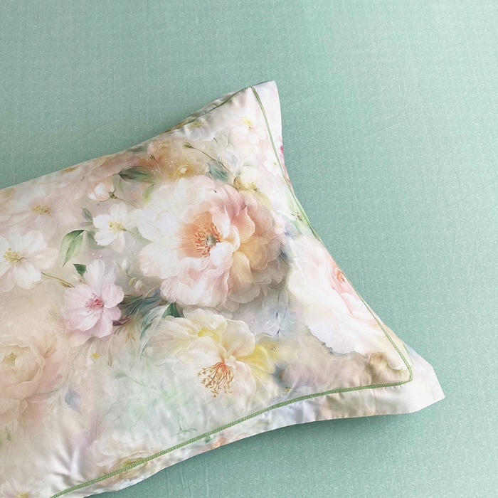 91家纺网 家纺一手货源 找家纺 星期三家纺 2025新款10月新款铂金全棉纯棉13372四件套 江山如画-绿