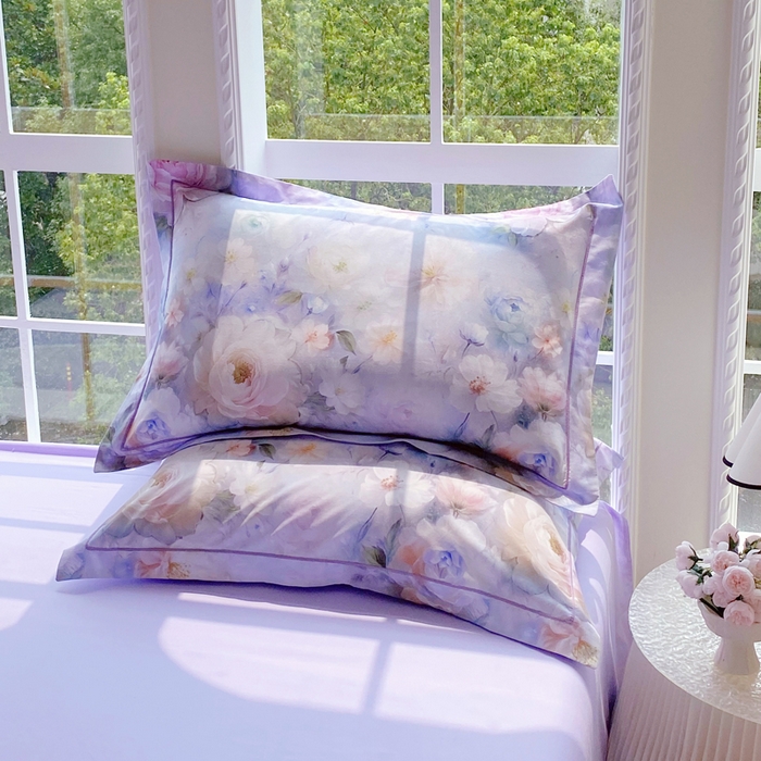 91家纺网 家纺一手货源 找家纺 星期三家纺 2025新款10月新款铂金全棉纯棉13372四件套 江山如画-紫