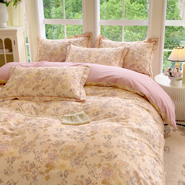 91家纺网 家纺一手货源 找家纺 星期三家纺 2025新款10月新款铂金全棉纯棉13372四件套 亦朵