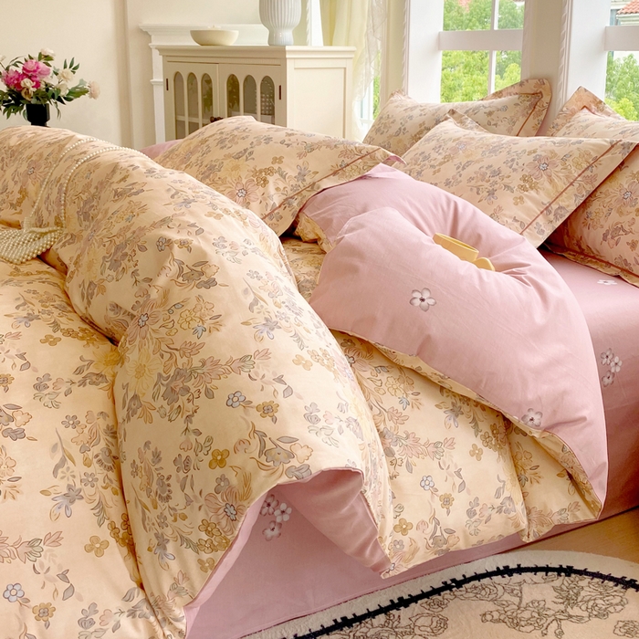 91家纺网 家纺一手货源 找家纺 星期三家纺 2025新款10月新款铂金全棉纯棉13372四件套 亦朵