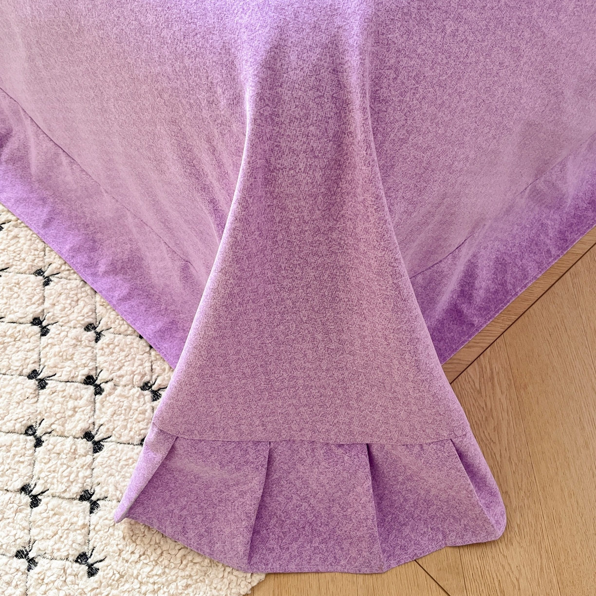 91家纺网 家纺一手货源 找家纺 简约 2025新款全棉四件套活性生态磨毛四件套 叶初开-粉