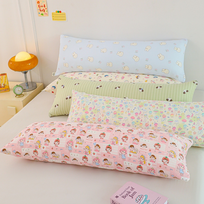 91家纺网 家纺一手货源 找家纺 （总）大熊枕芯 2025新款全棉双层纱有氧长枕抱枕芯+枕套