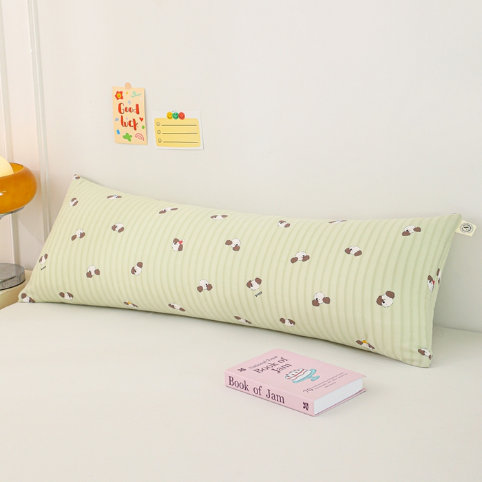 大熊枕芯 2025新款全棉双层纱有氧长枕抱枕芯+枕套 条纹狗