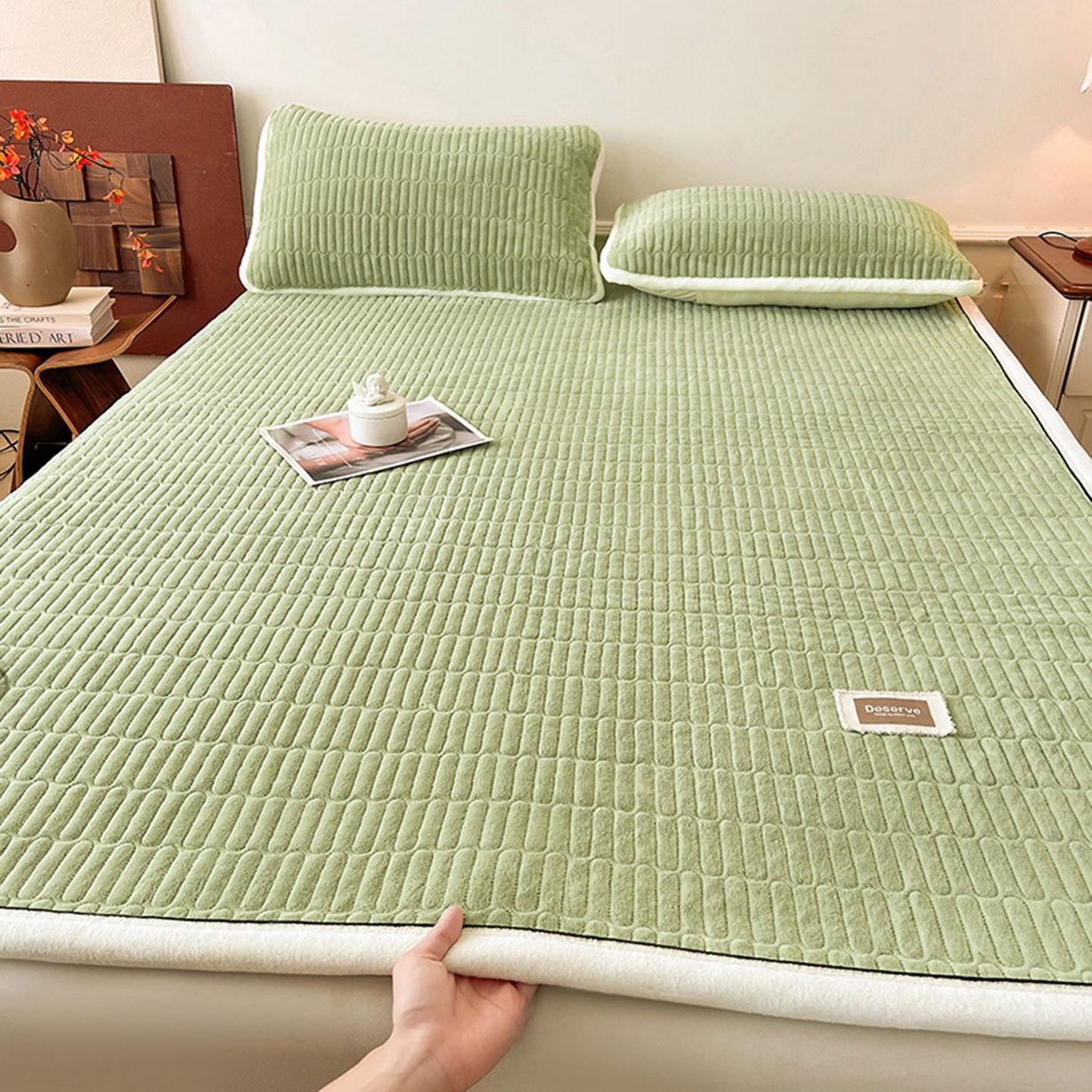 91家纺网 家纺一手货源 找家纺 （总）喜居 2025新款A类高克重宝宝绒夹棉床褥垫-绮梦系列