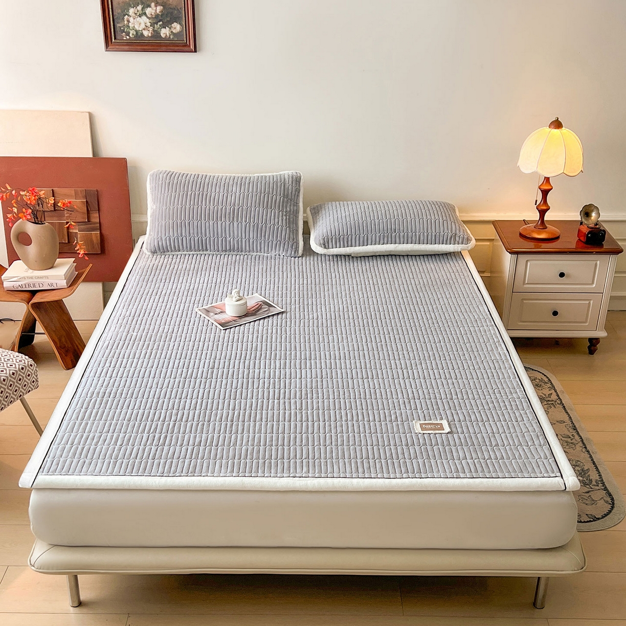 91家纺网 家纺一手货源 找家纺 （总）喜居 2025新款A类高克重宝宝绒夹棉床褥垫-绮梦系列