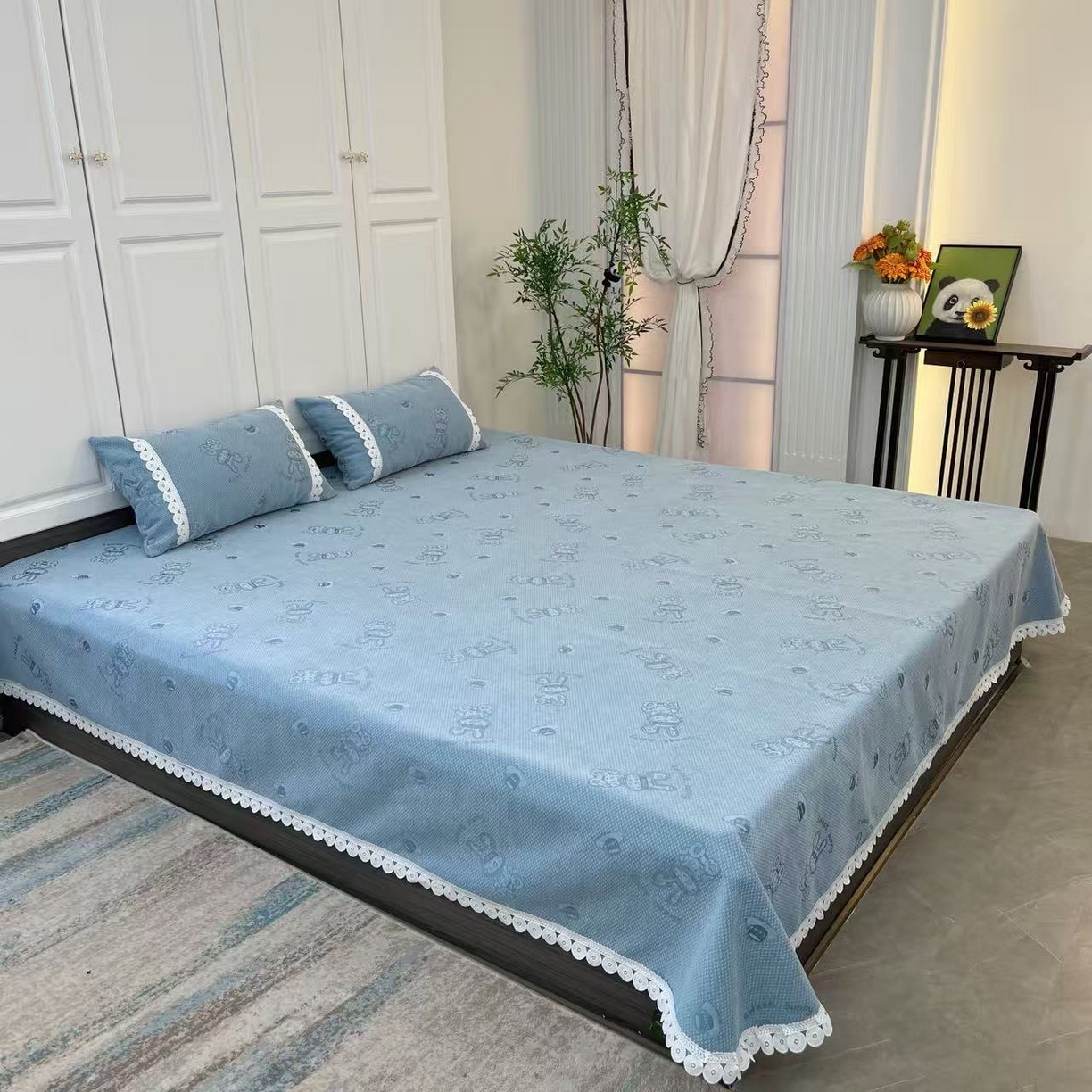 91家纺网 家纺一手货源 找家纺 （总）暖木杨 2025新款榻榻米床盖雪尼尔炕盖防滑耐磨四季通用可定做-咖啡兔