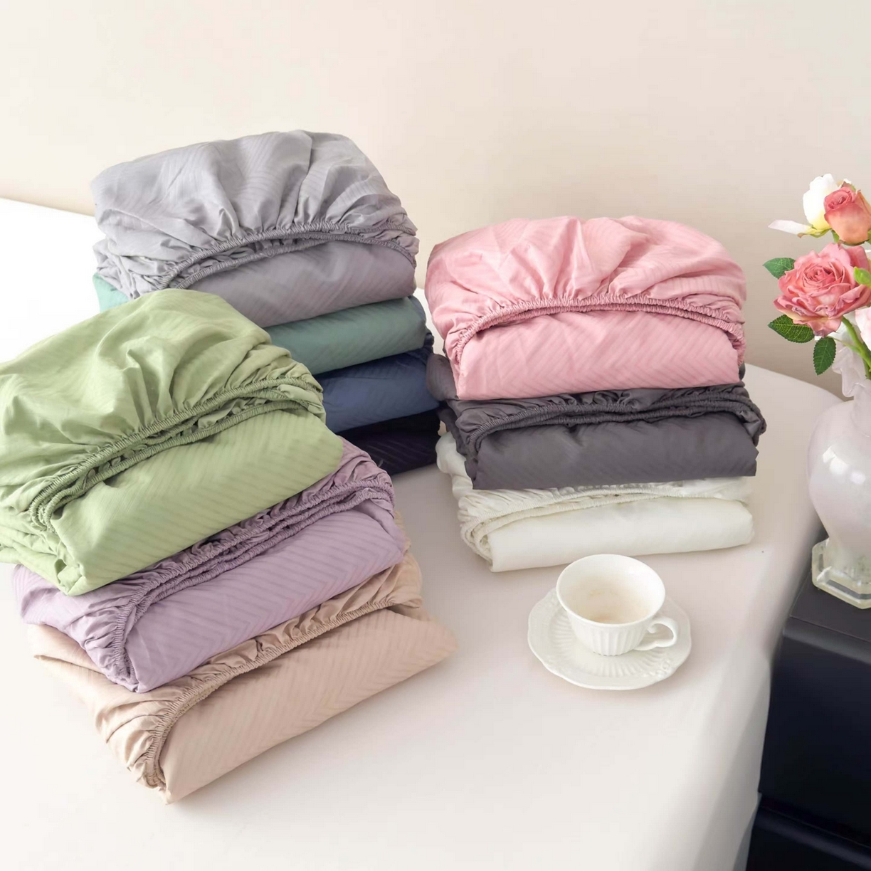 91家纺网 家纺一手货源 找家纺 露梦家纺 2025外贸内销跨境电商亚马逊速卖通磨毛单床笠三件套欧美尺寸多多跨境平台TEMU SHEIN笠高30 组合图仅供参考