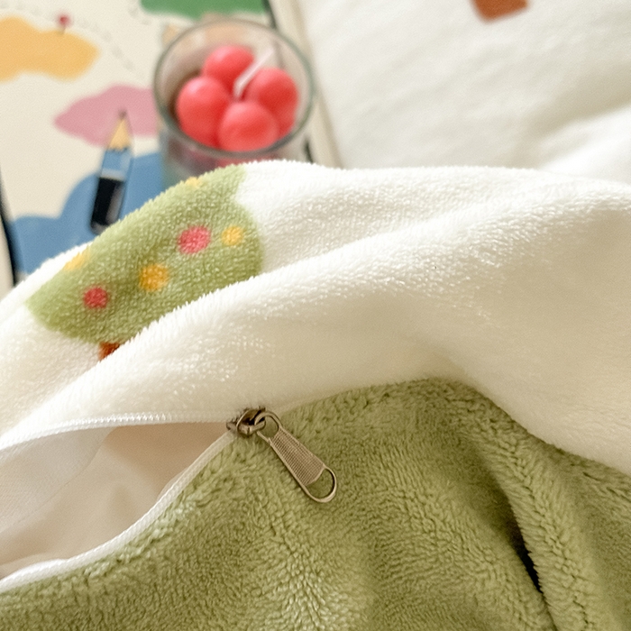 91家纺网 家纺一手货源 找家纺 卡罗兰 2025新款200克牛奶绒小清新印花四件套 小恐龙