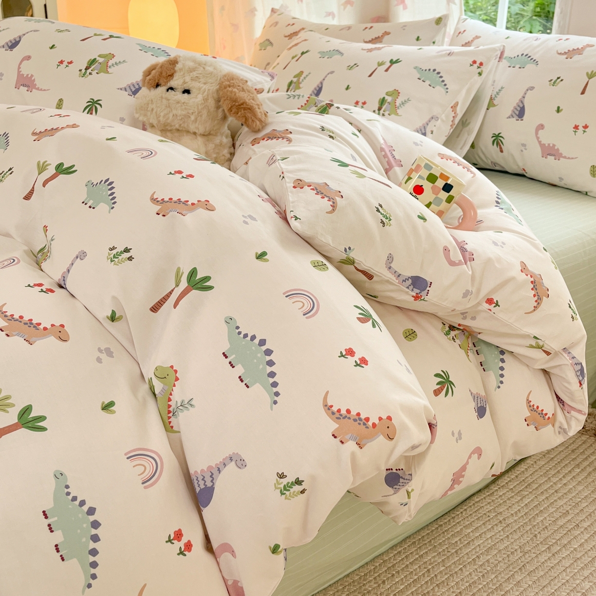 91家纺网 家纺一手货源 找家纺 （总）柠馨 2025新款全棉印花四件套安凡妮系列