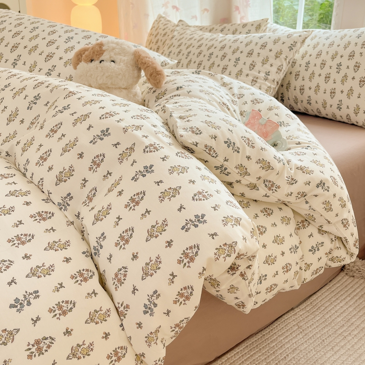 91家纺网 家纺一手货源 找家纺 （总）柠馨 2025新款全棉印花四件套安凡妮系列