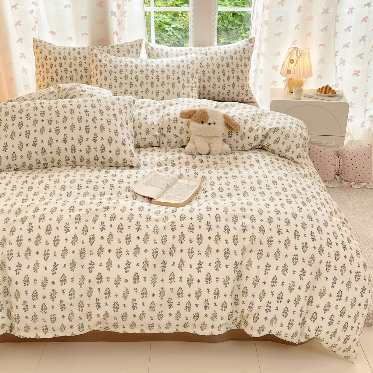 91家纺网 家纺一手货源 找家纺 柠馨 2025新款全棉印花四件套安凡妮系列 凝慕