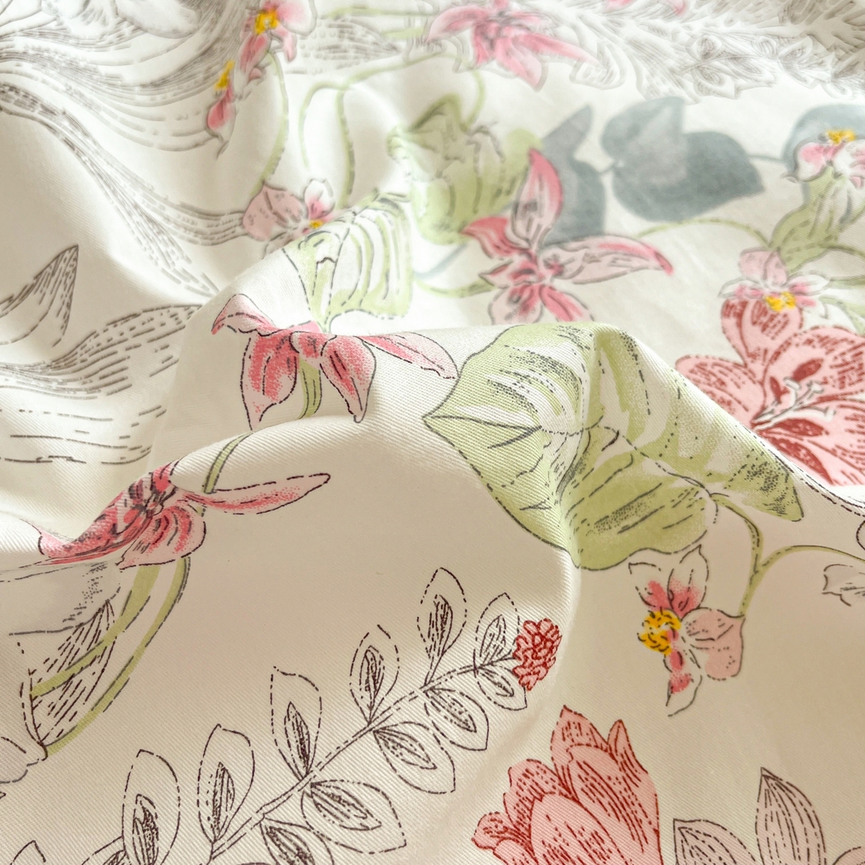 91家纺网 家纺一手货源 找家纺 柠馨 2025新款全棉印花四件套安凡妮系列 北沐