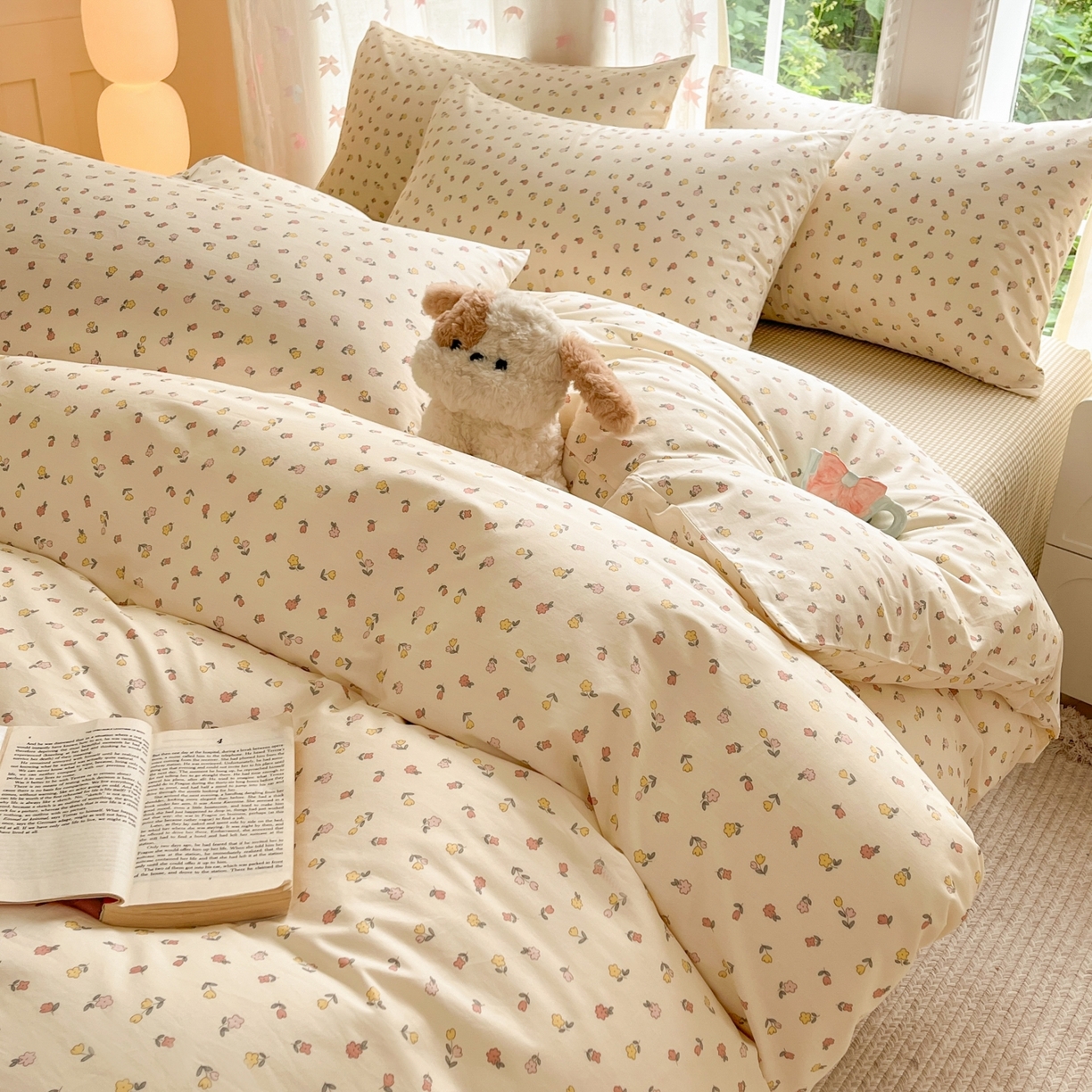 91家纺网 家纺一手货源 找家纺 柠馨 2025新款全棉印花四件套安凡妮系列 绮梦