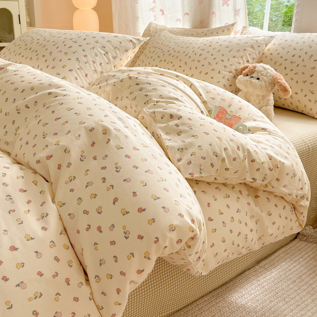 91家纺网 家纺一手货源 找家纺 柠馨 2025新款全棉印花四件套安凡妮系列 绮梦