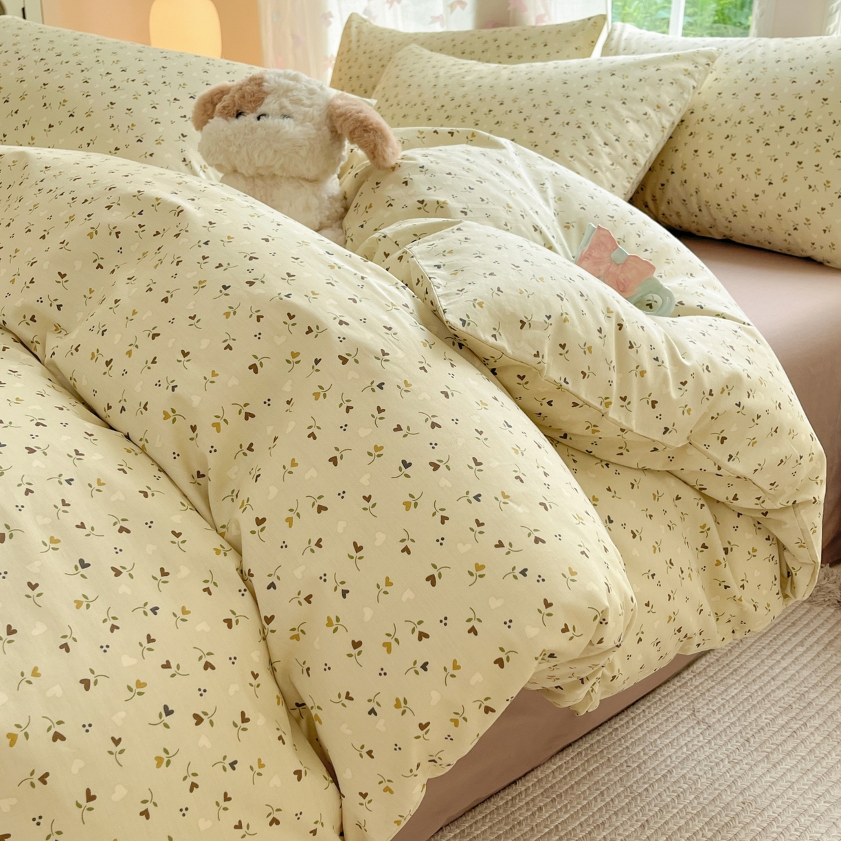 91家纺网 家纺一手货源 找家纺 （总）柠馨 2025新款全棉印花四件套安凡妮系列