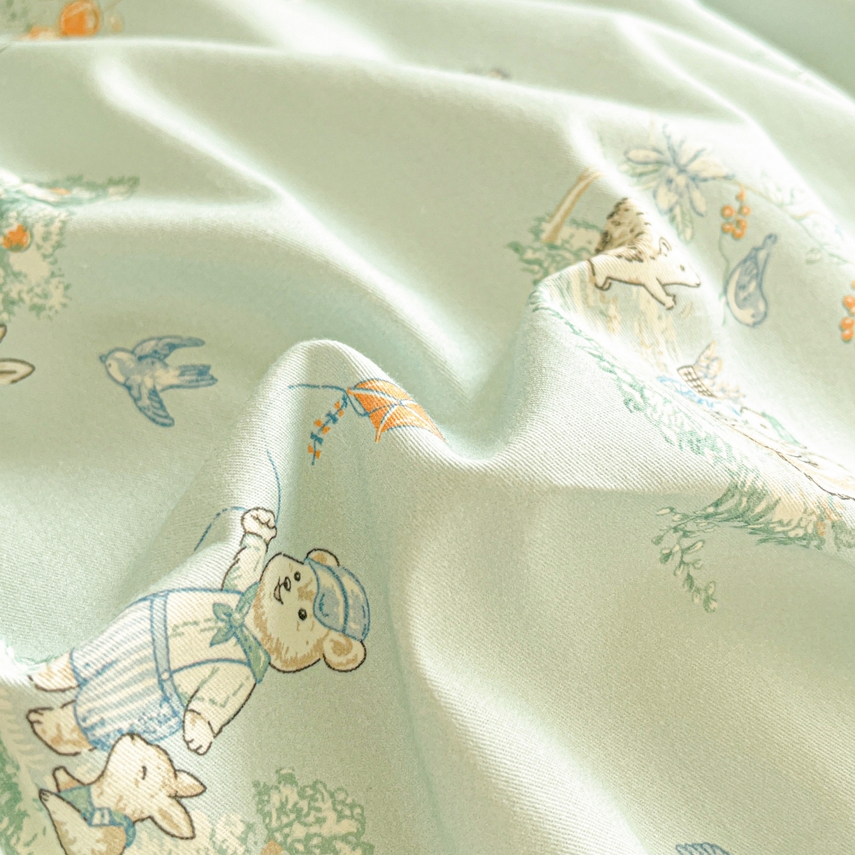 91家纺网 家纺一手货源 找家纺 柠馨 2025新款全棉印花四件套安凡妮系列 萌小喵