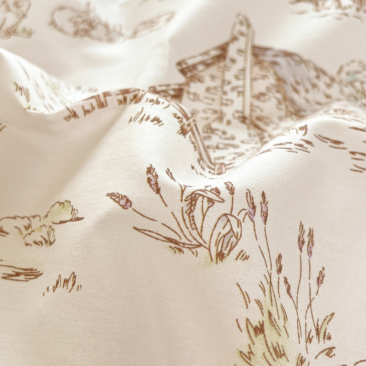 91家纺网 家纺一手货源 找家纺 柠馨 2025新款全棉印花四件套安凡妮系列 觅遇