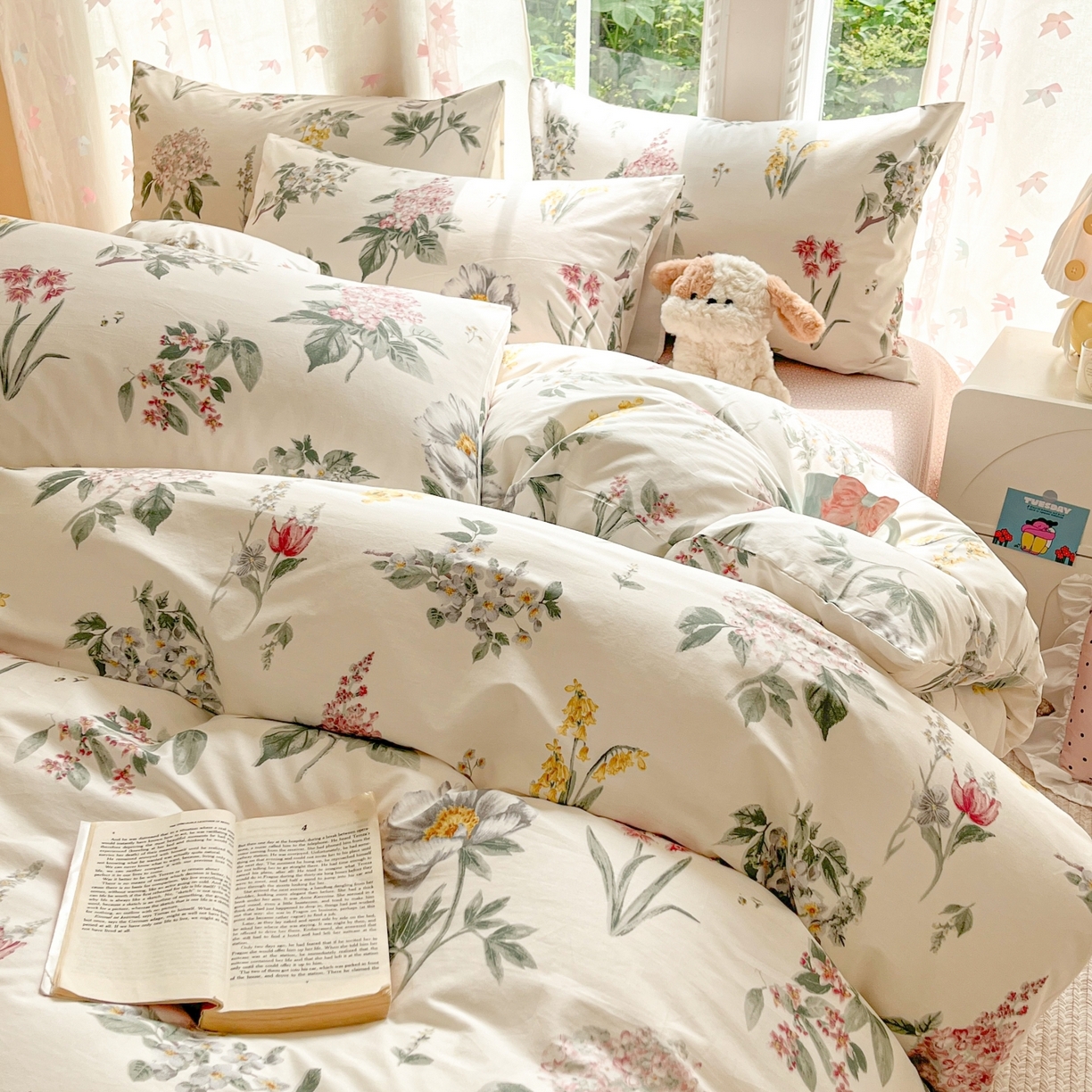 91家纺网 家纺一手货源 找家纺 柠馨 2025新款全棉印花四件套安凡妮系列 肆春