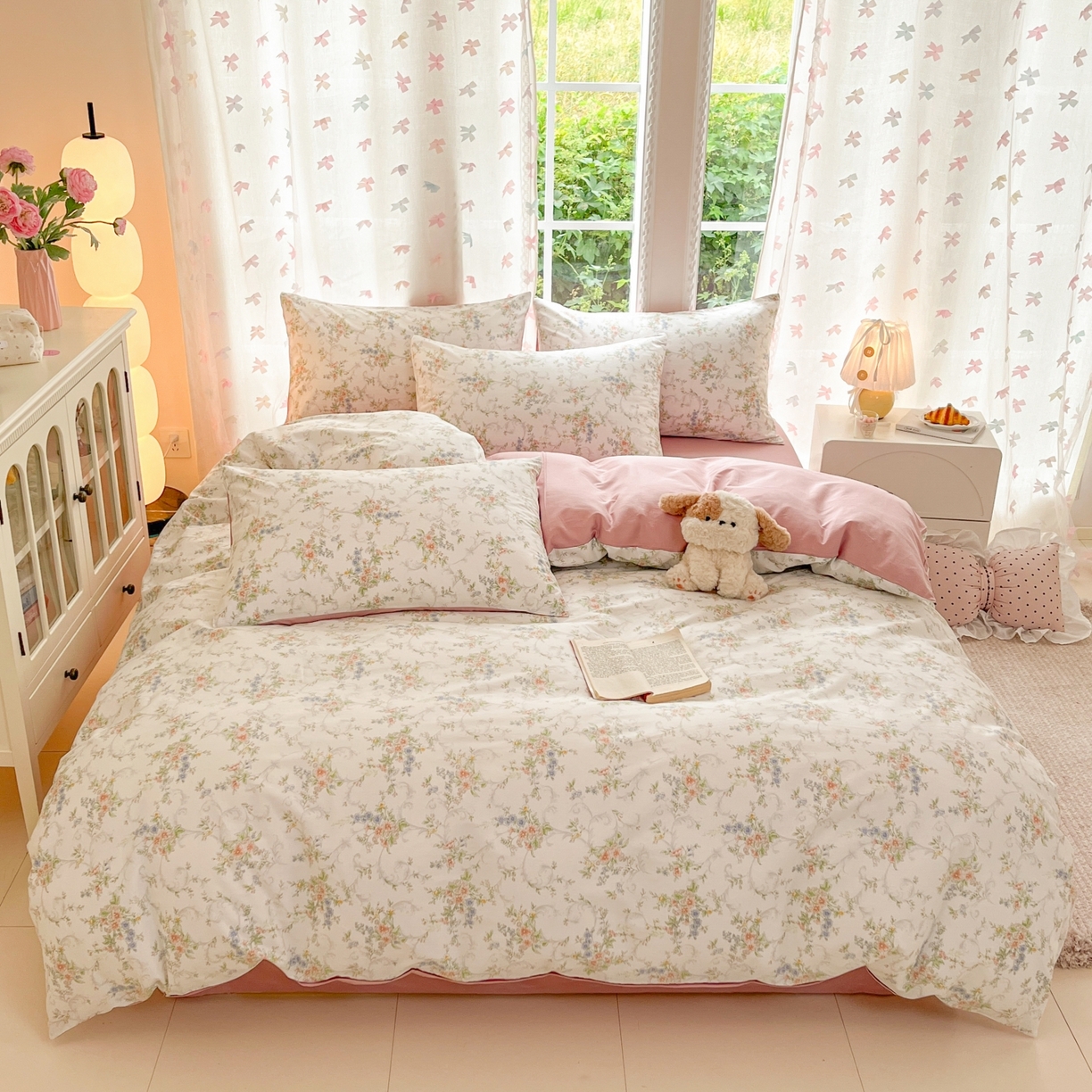 91家纺网 家纺一手货源 找家纺 柠馨 2025新款全棉印花四件套安凡妮系列 逐梦