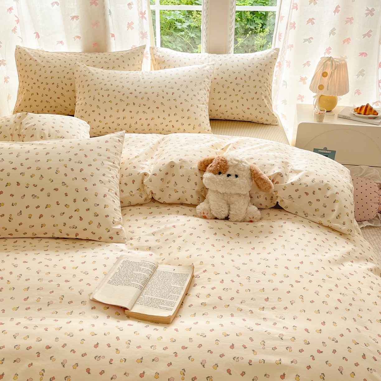 91家纺网 家纺一手货源 找家纺 柠馨 2025新款全棉印花四件套安凡妮系列 绮梦