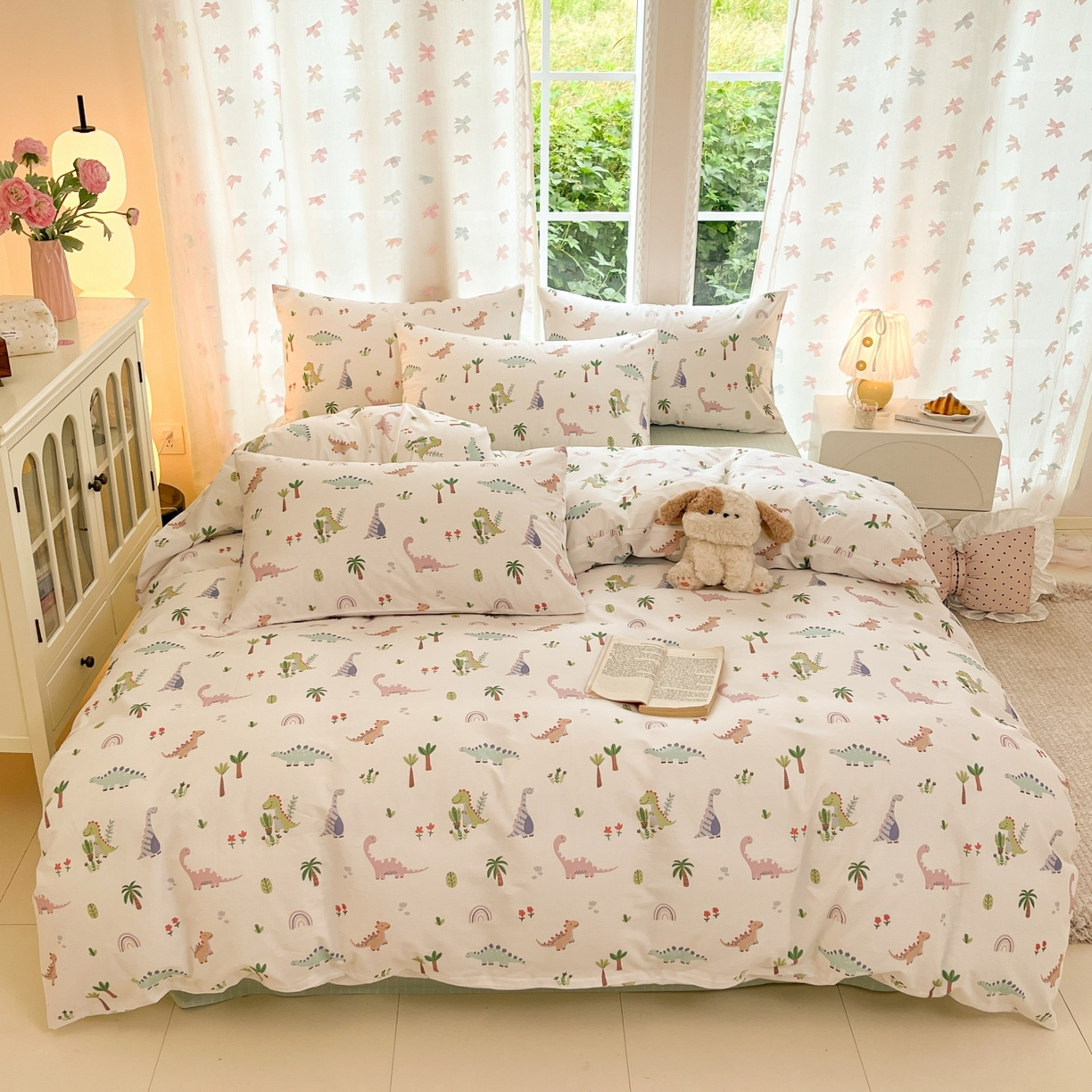 91家纺网 家纺一手货源 找家纺 柠馨 2025新款全棉印花四件套安凡妮系列 小萌龙