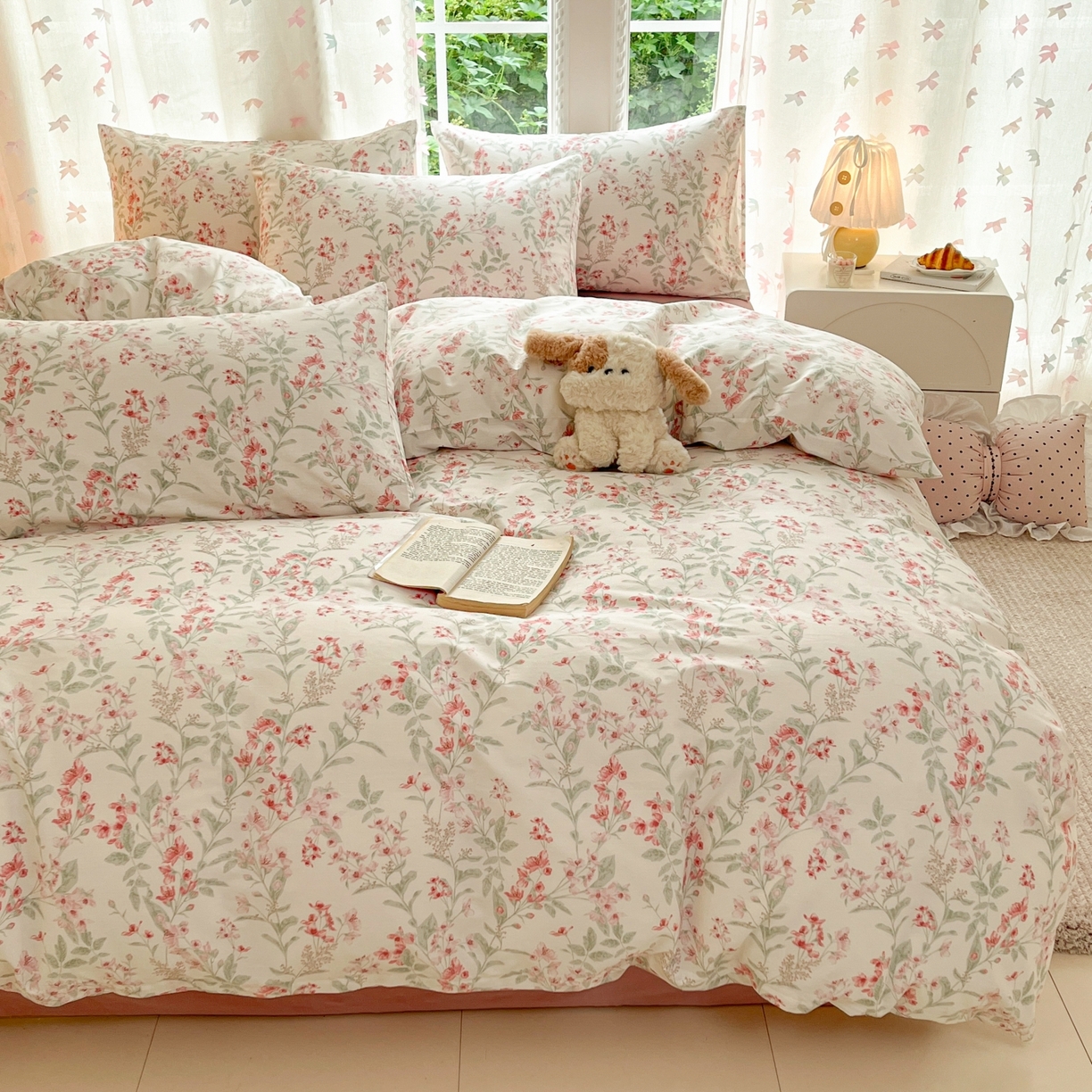 91家纺网 家纺一手货源 找家纺 柠馨 2025新款全棉印花四件套安凡妮系列 舒屿