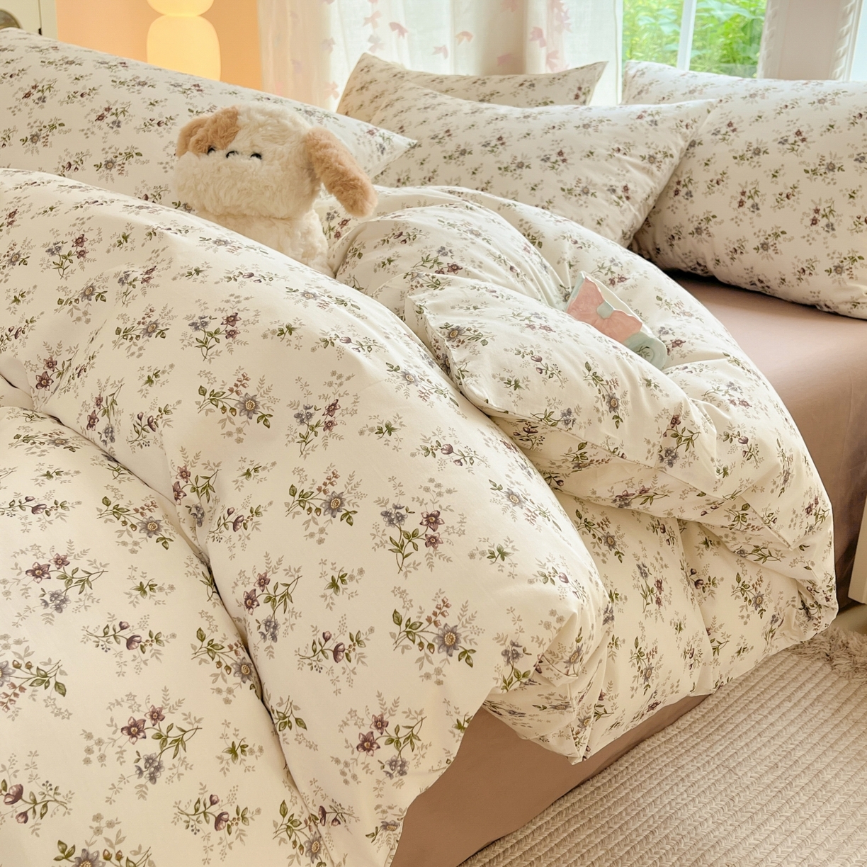 91家纺网 家纺一手货源 找家纺 （总）柠馨 2025新款全棉印花四件套安凡妮系列