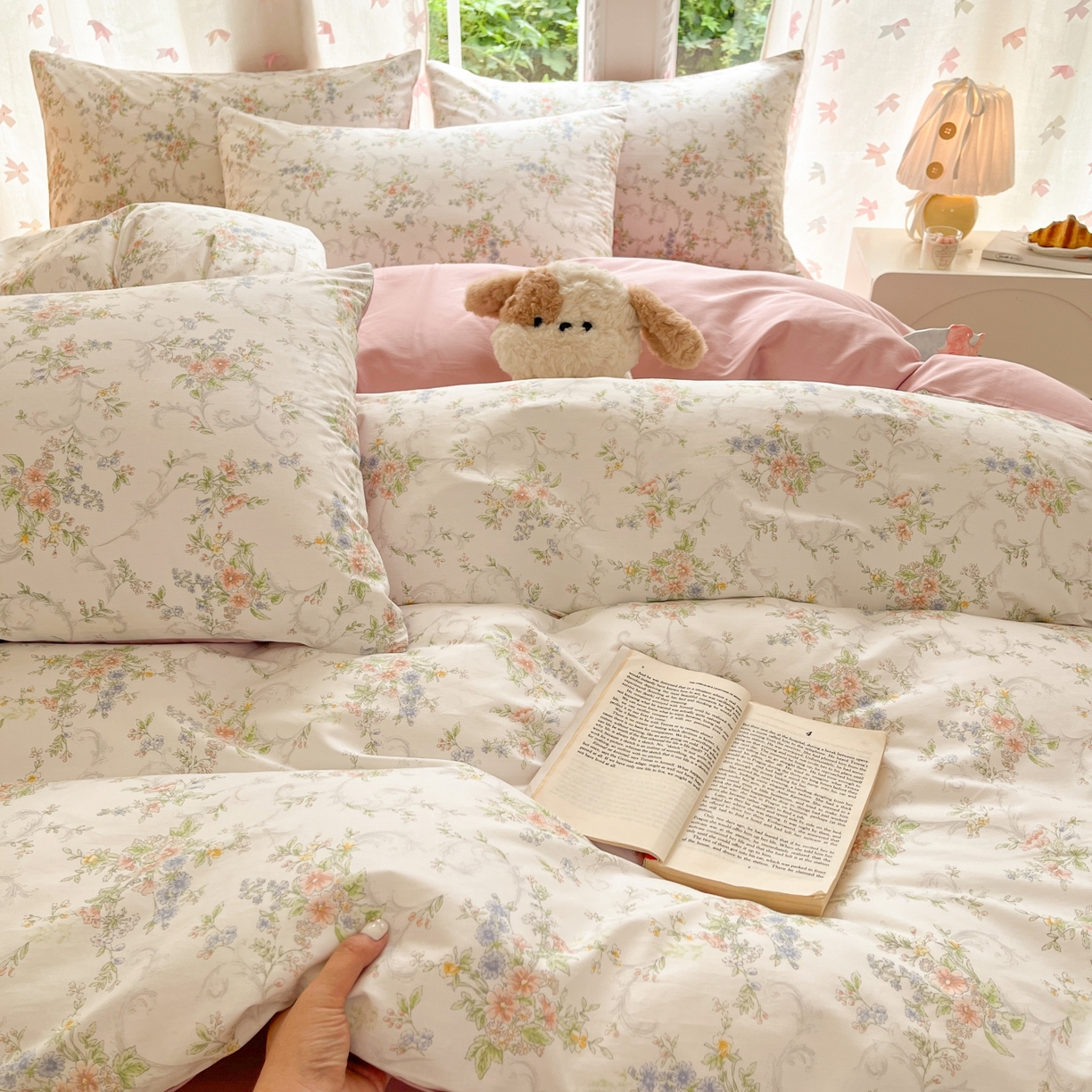 91家纺网 家纺一手货源 找家纺 柠馨 2025新款全棉印花四件套安凡妮系列 逐梦