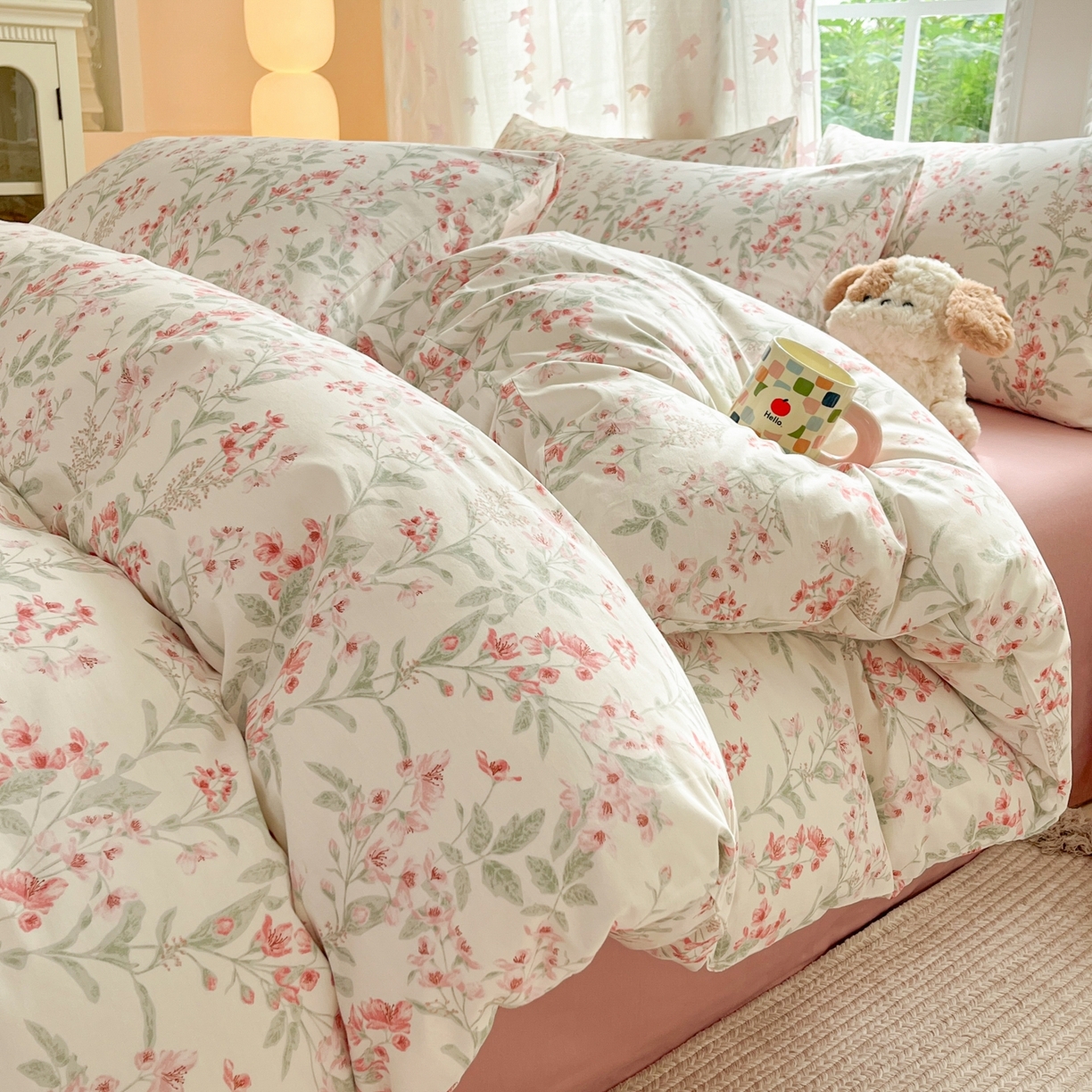 91家纺网 家纺一手货源 找家纺 柠馨 2025新款全棉印花四件套安凡妮系列 舒屿