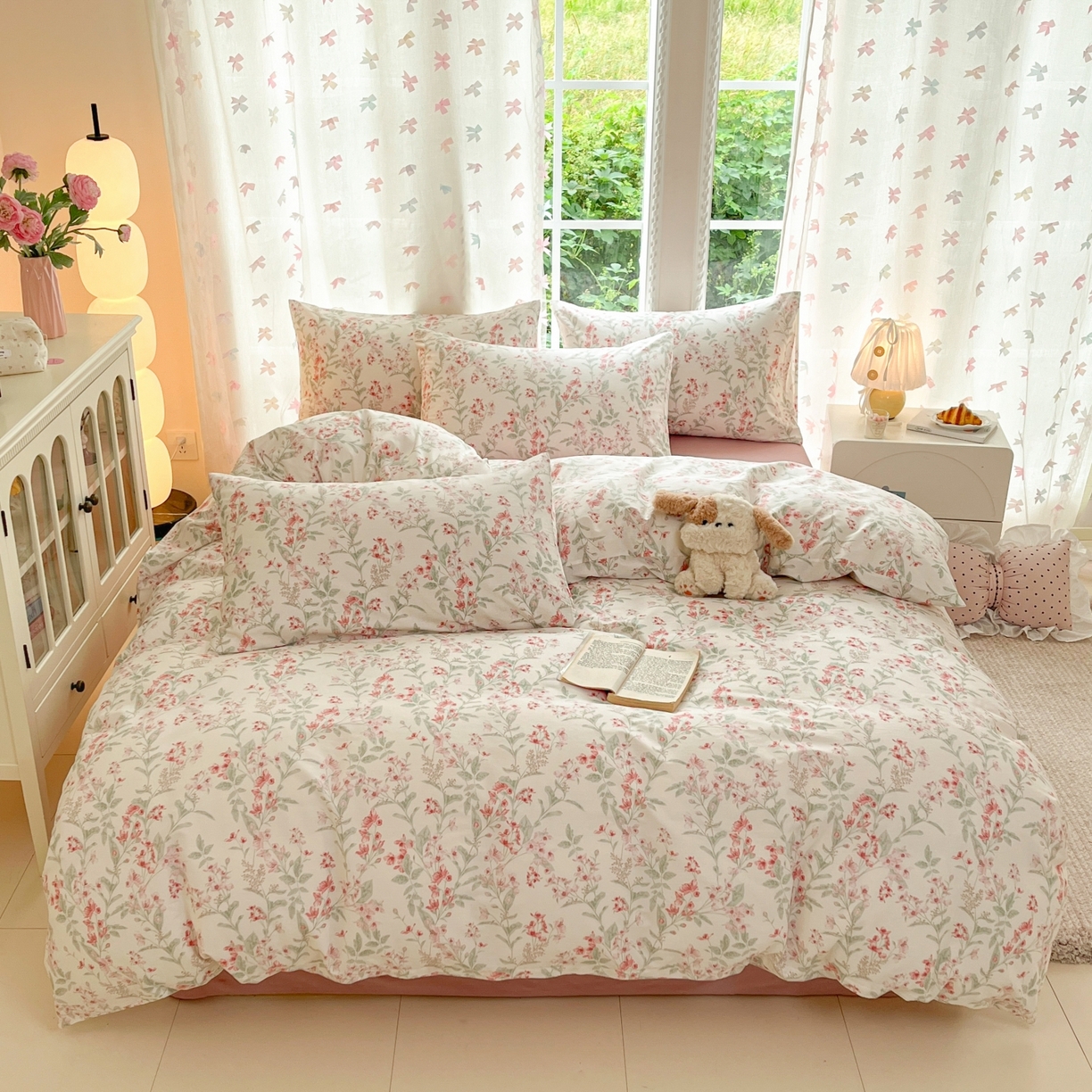 91家纺网 家纺一手货源 找家纺 柠馨 2025新款全棉印花四件套安凡妮系列 舒屿