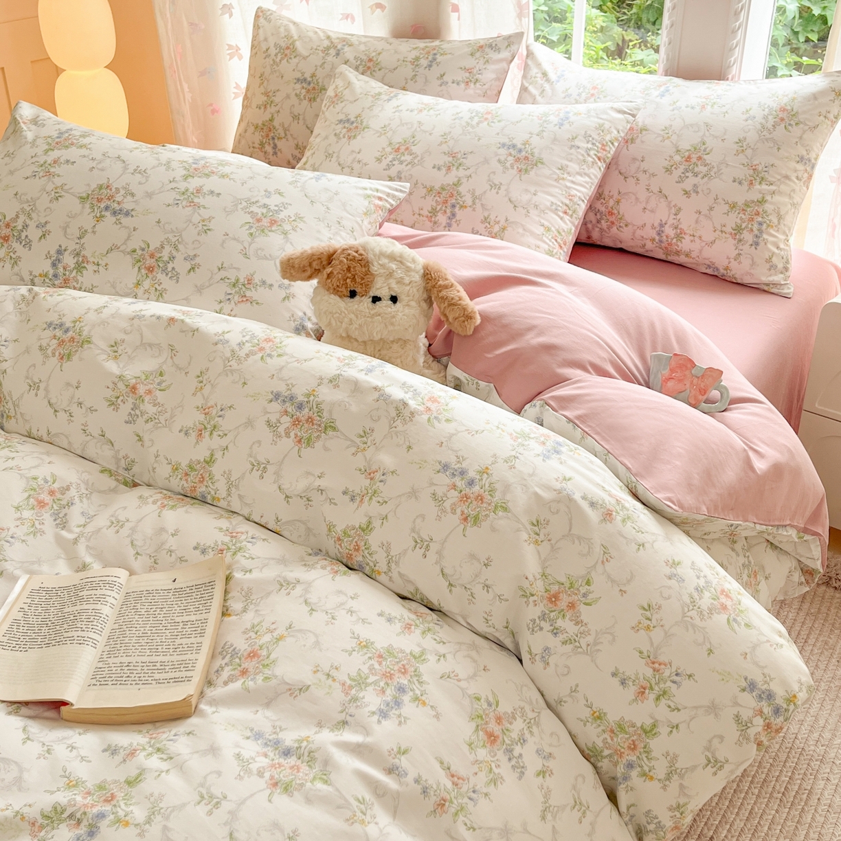 91家纺网 家纺一手货源 找家纺 柠馨 2025新款全棉印花四件套安凡妮系列 逐梦