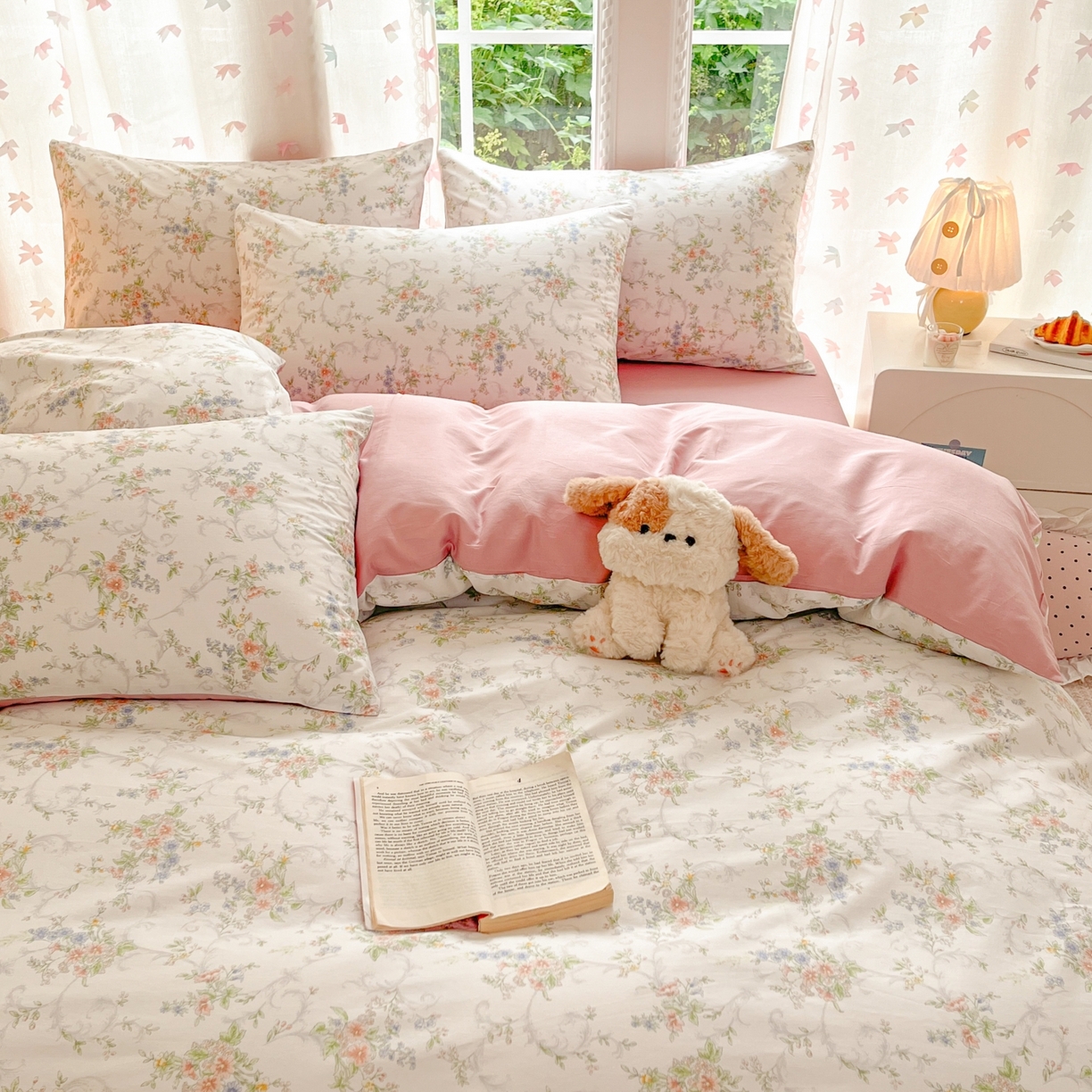 91家纺网 家纺一手货源 找家纺 柠馨 2025新款全棉印花四件套安凡妮系列 逐梦