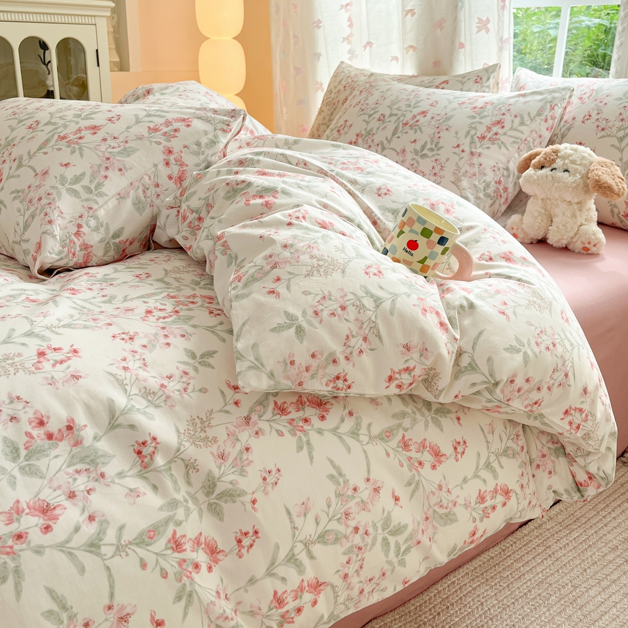 91家纺网 家纺一手货源 找家纺 柠馨 2025新款全棉印花四件套安凡妮系列 舒屿