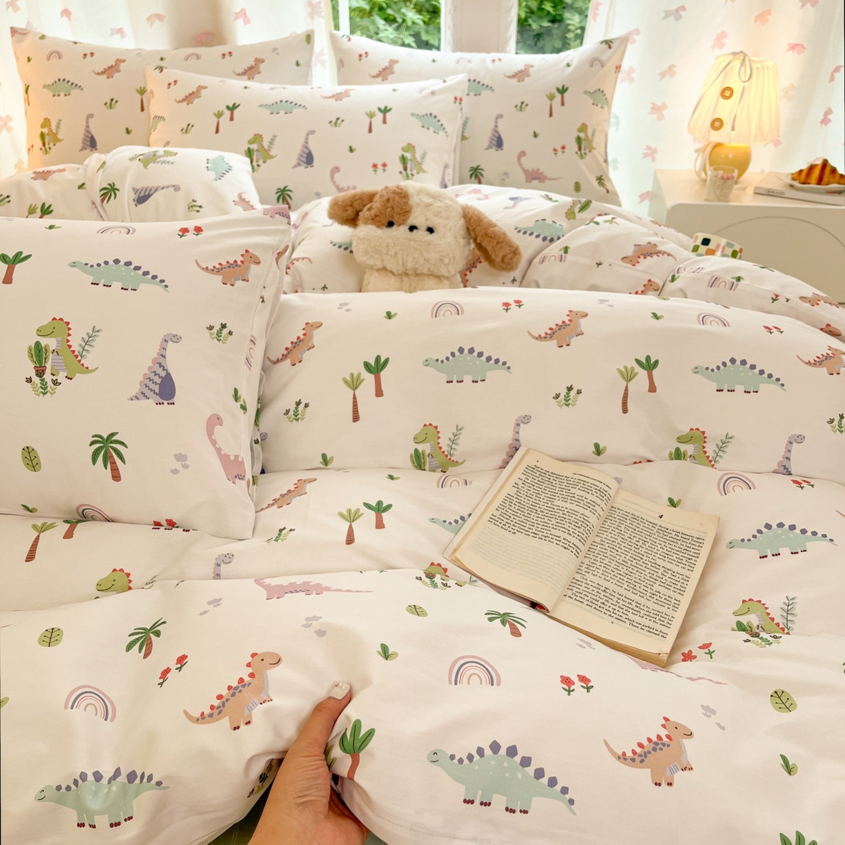 91家纺网 家纺一手货源 找家纺 柠馨 2025新款全棉印花四件套安凡妮系列 小萌龙