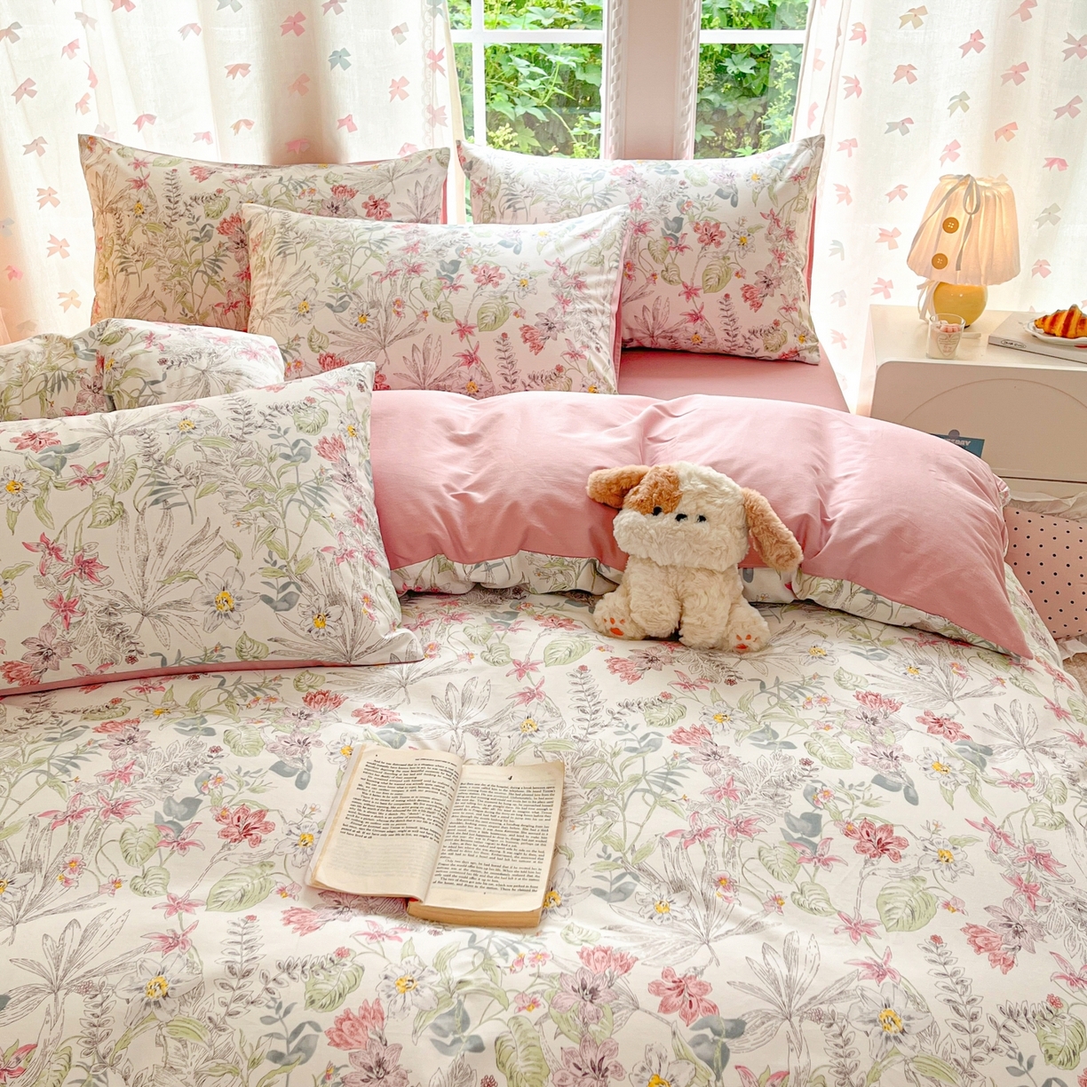 91家纺网 家纺一手货源 找家纺 柠馨 2025新款全棉印花四件套安凡妮系列 北沐