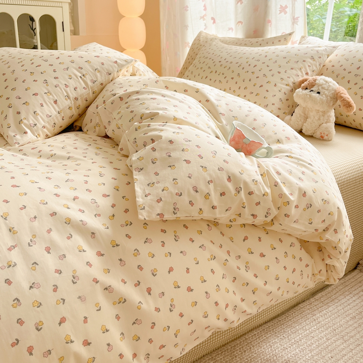 91家纺网 家纺一手货源 找家纺 柠馨 2025新款全棉印花四件套安凡妮系列 绮梦