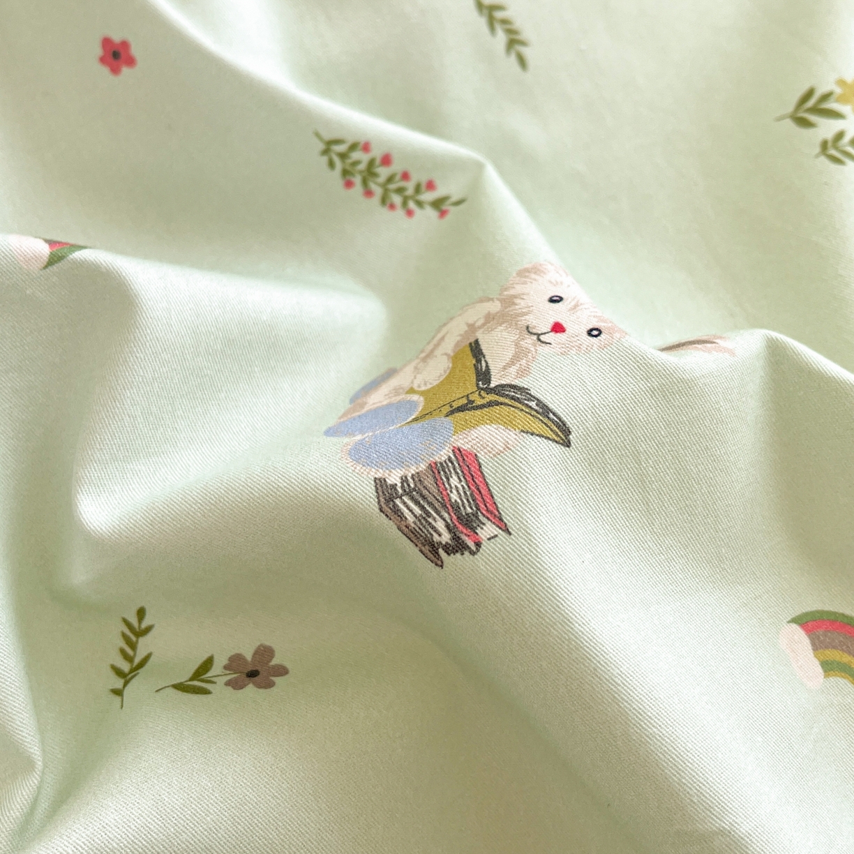 91家纺网 家纺一手货源 找家纺 柠馨 2025新款全棉印花四件套安凡妮系列 萝莉兔