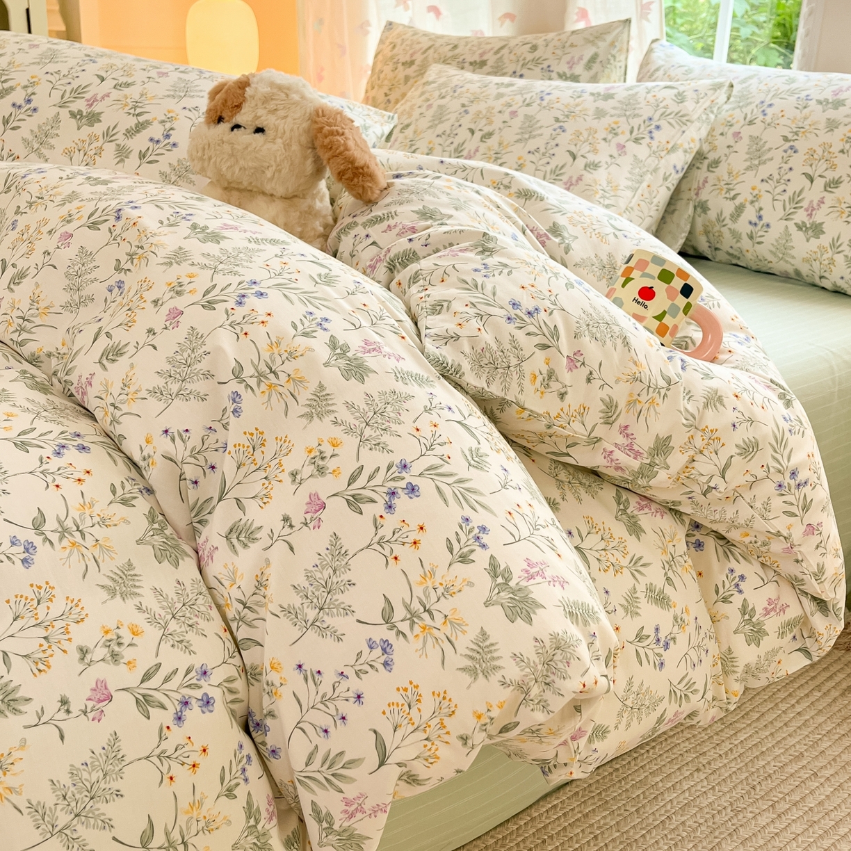 柠馨 2025新款全棉印花四件套安凡妮系列 昔瑾