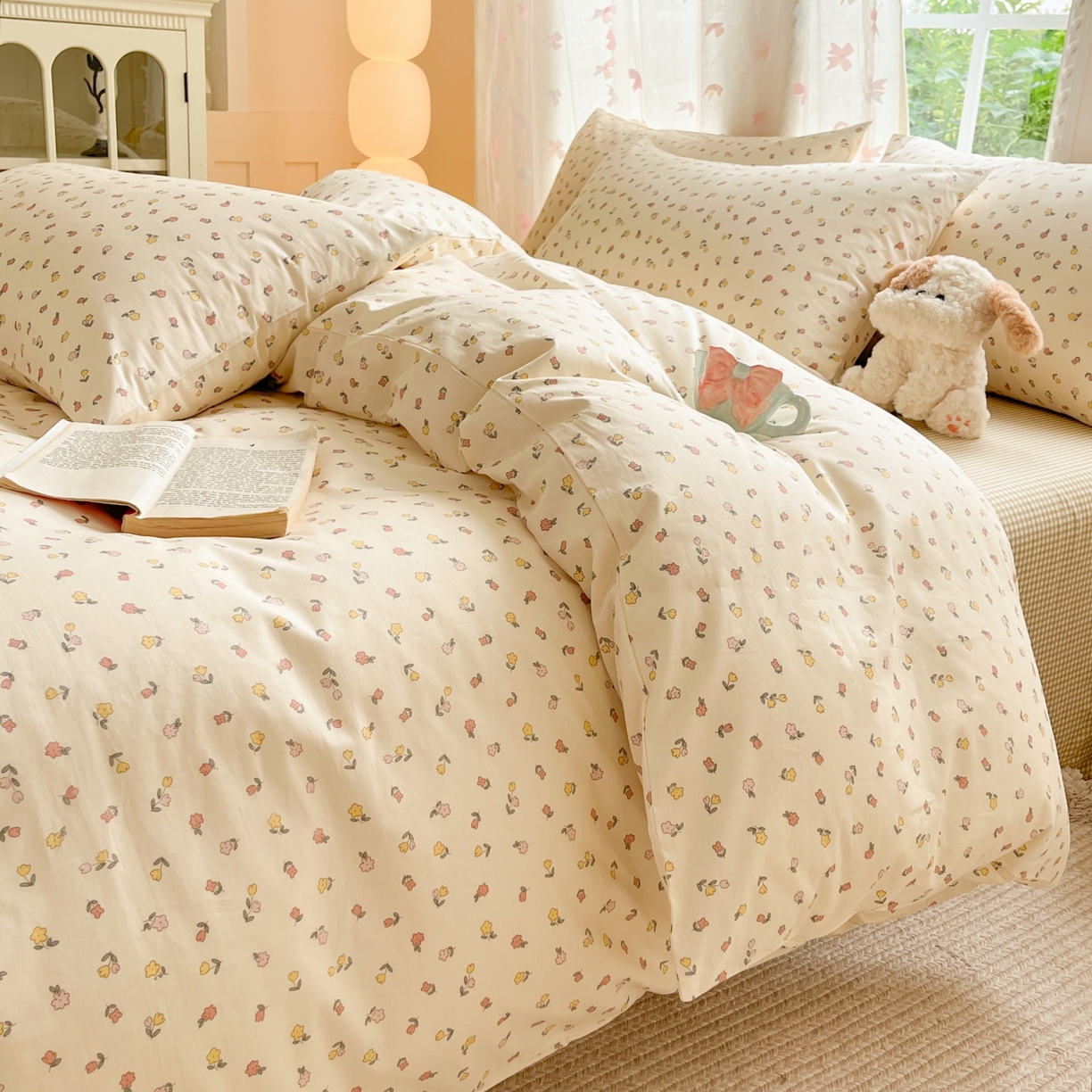 91家纺网 家纺一手货源 找家纺 柠馨 2025新款全棉印花四件套安凡妮系列 绮梦