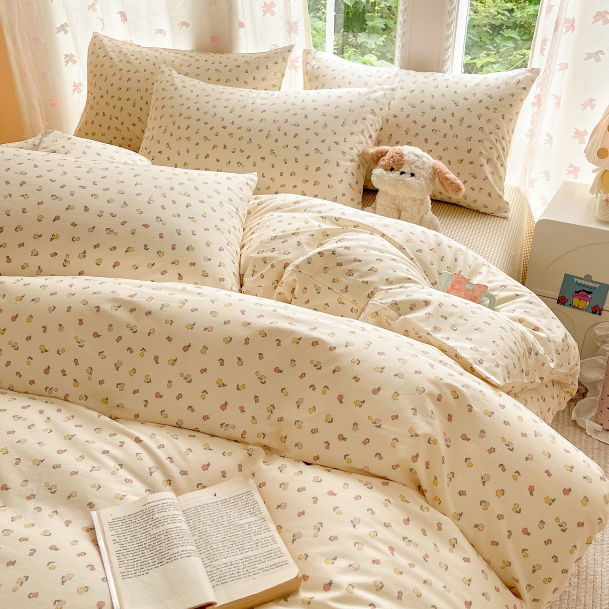 91家纺网 家纺一手货源 找家纺 柠馨 2025新款全棉印花四件套安凡妮系列 绮梦