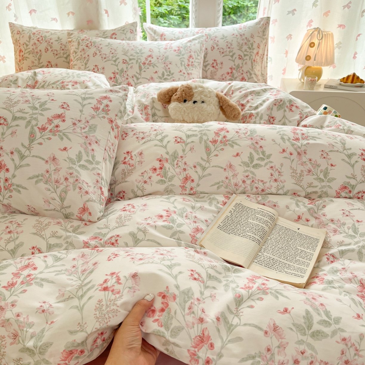 91家纺网 家纺一手货源 找家纺 柠馨 2025新款全棉印花四件套安凡妮系列 舒屿