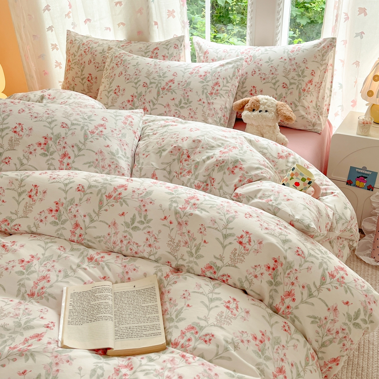 91家纺网 家纺一手货源 找家纺 柠馨 2025新款全棉印花四件套安凡妮系列 舒屿