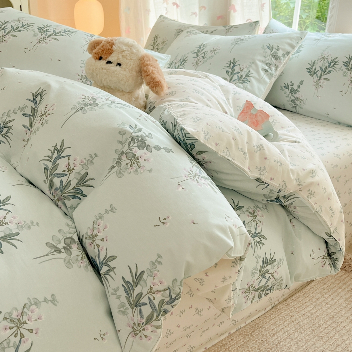 柠馨 2025新款全棉印花四件套安凡妮系列 雾恋