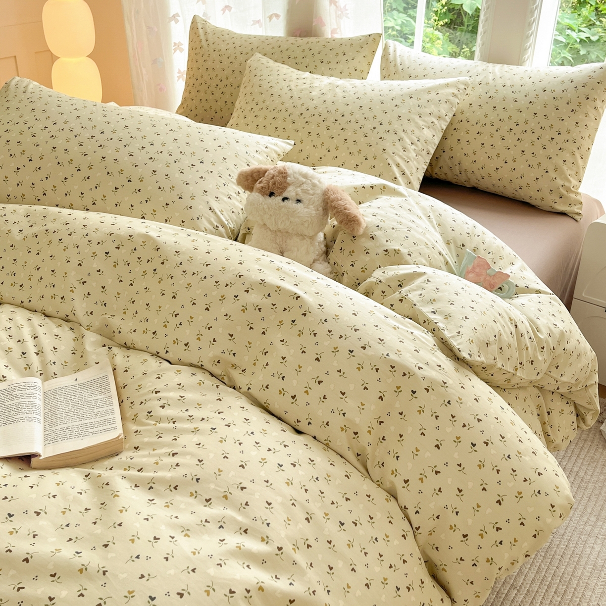 91家纺网 家纺一手货源 找家纺 柠馨 2025新款全棉印花四件套安凡妮系列 宁谧