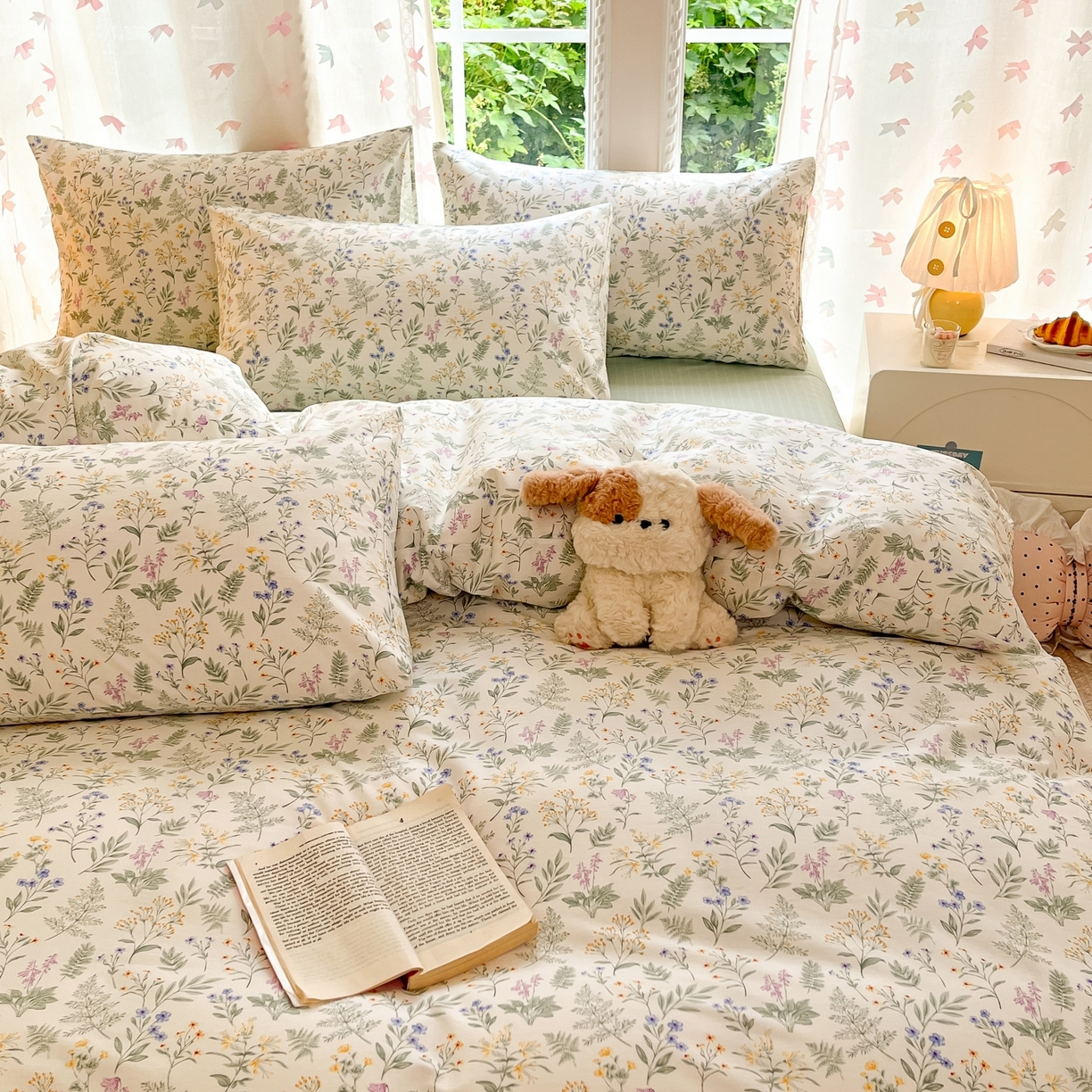 91家纺网 家纺一手货源 找家纺 柠馨 2025新款全棉印花四件套安凡妮系列 昔瑾