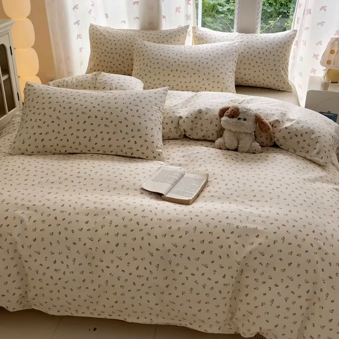 91家纺网 家纺一手货源 找家纺 柠馨 2025新款全棉印花四件套安凡妮系列 绮梦