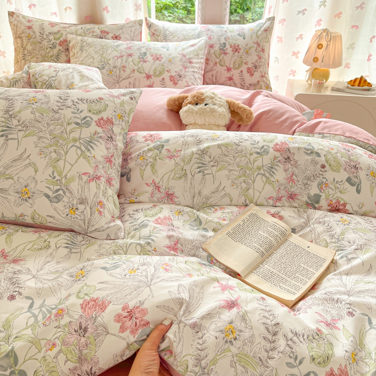 91家纺网 家纺一手货源 找家纺 柠馨 2025新款全棉印花四件套安凡妮系列 北沐