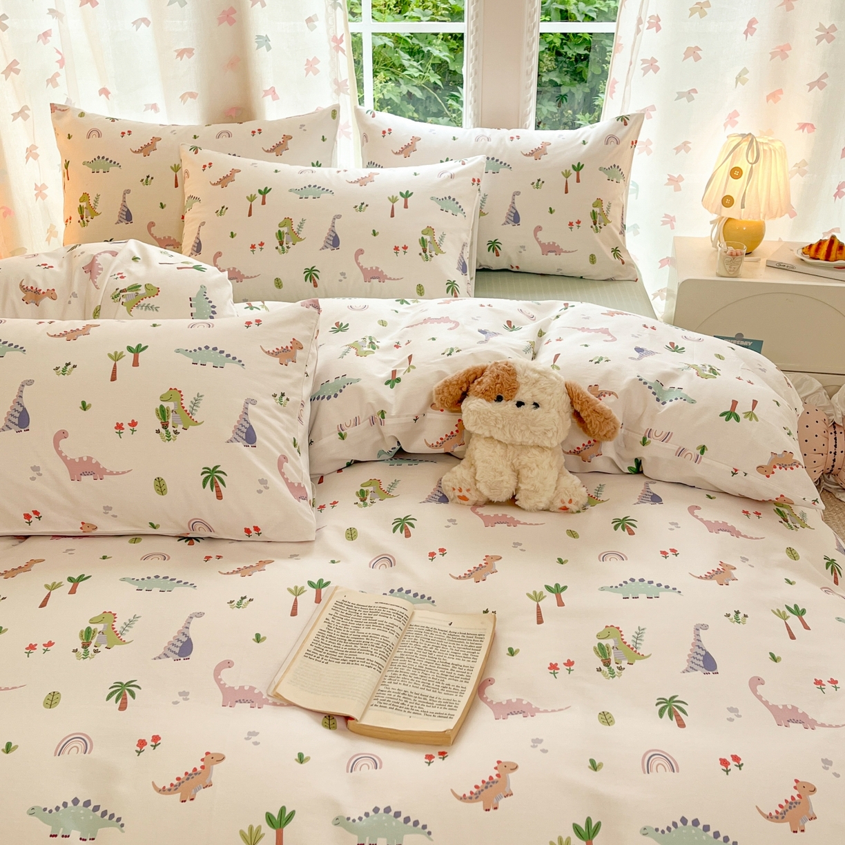 91家纺网 家纺一手货源 找家纺 柠馨 2025新款全棉印花四件套安凡妮系列 小萌龙